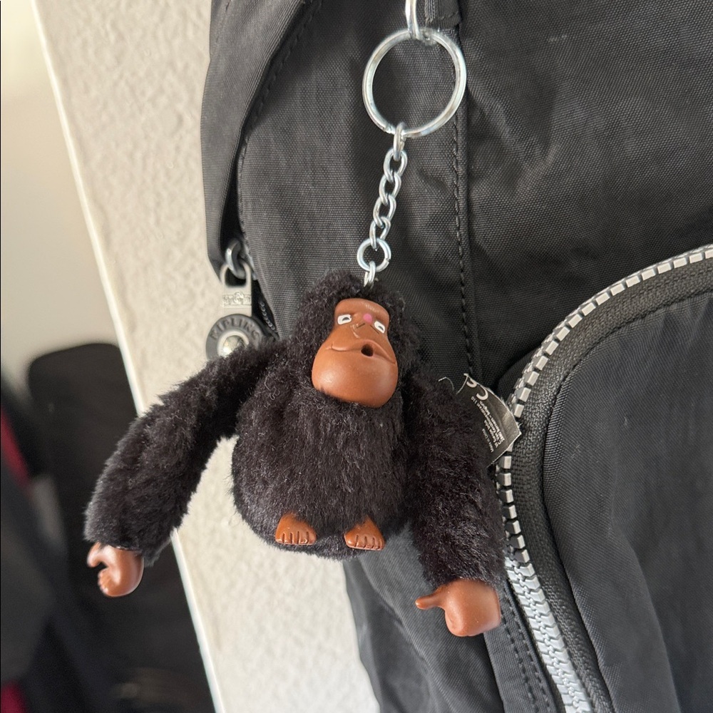 Kipling Black Backpack With Monkey Keychain - image 2